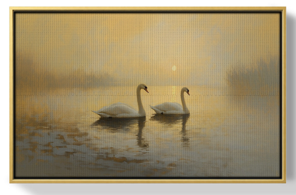 Misty Swan Lake African American canvas print view 37