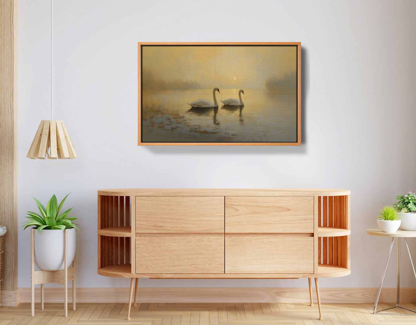 Misty Swan Lake African American canvas print view 44