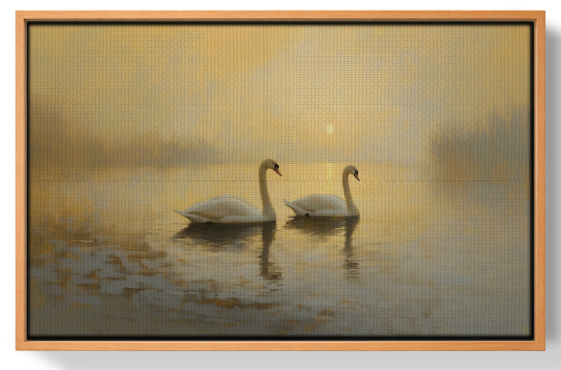 Misty Swan Lake African American canvas print view 43