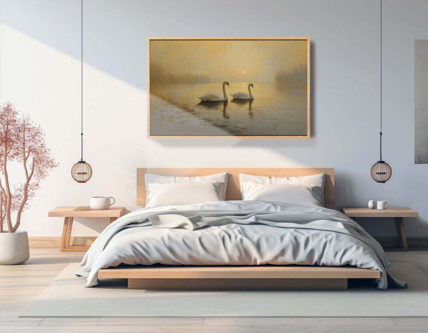 Misty Swan Lake African American canvas print view 51