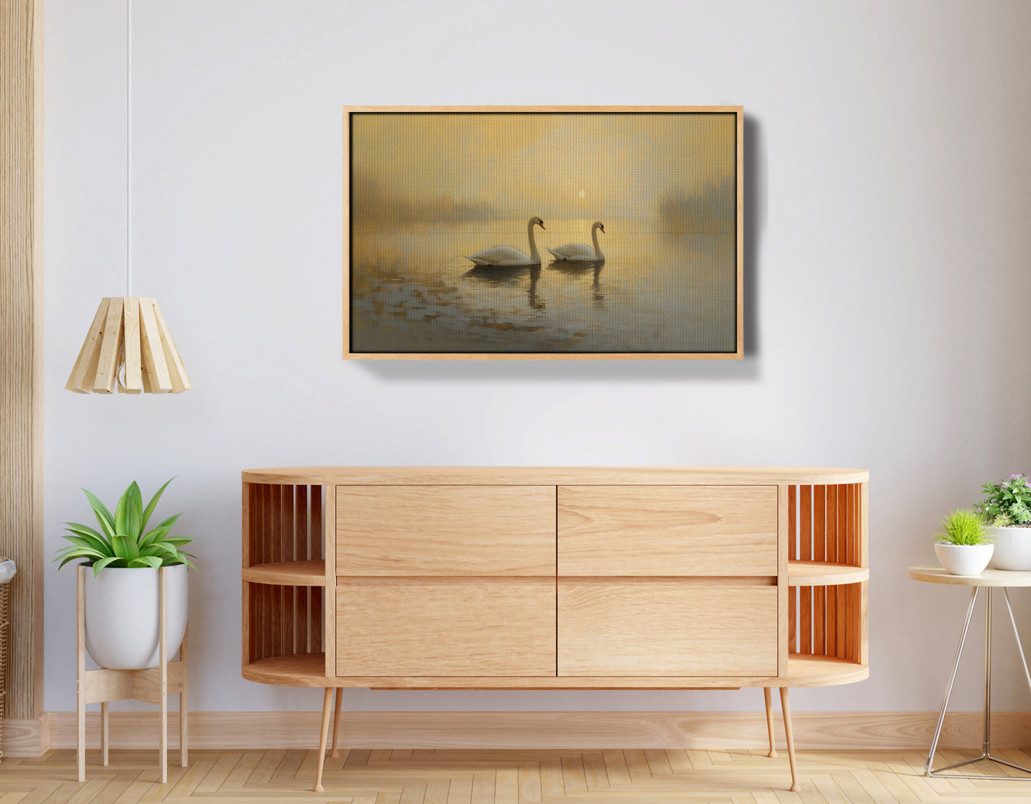 Misty Swan Lake African American canvas print view 50