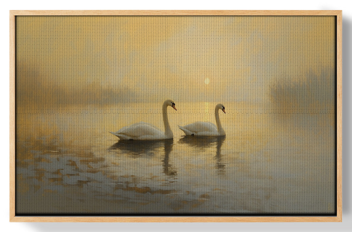 Misty Swan Lake African American canvas print view 49