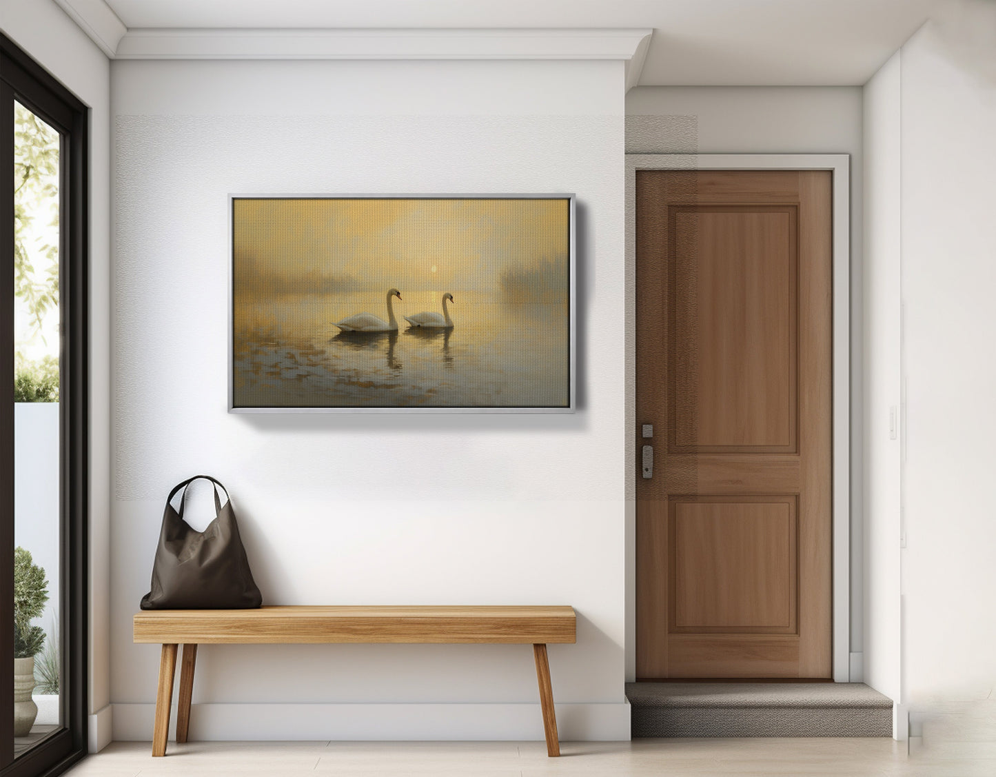 Misty Swan Lake African American canvas print view 59