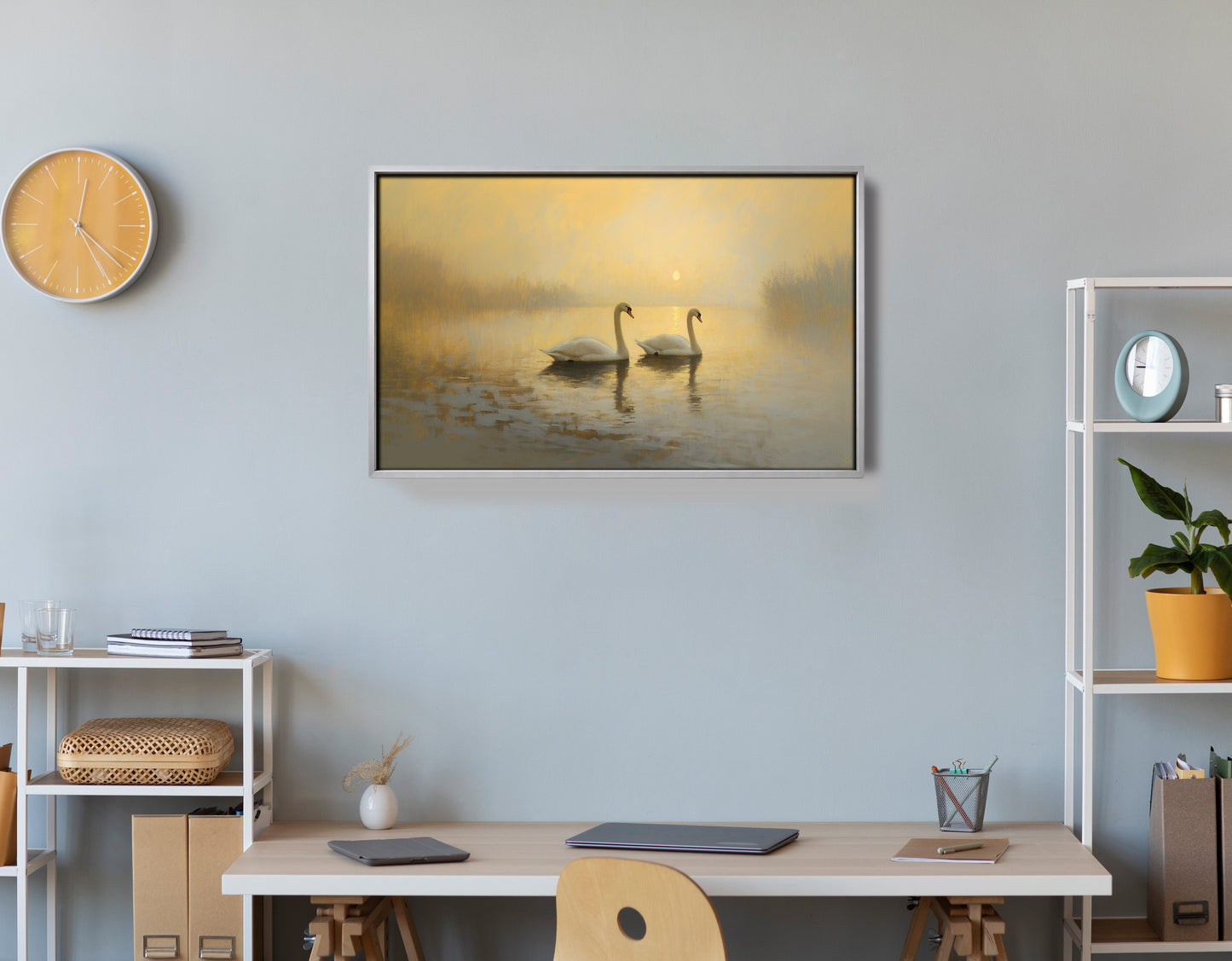 Misty Swan Lake African American canvas print view 60