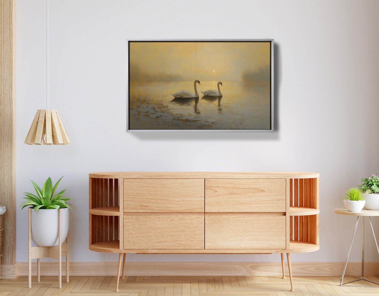 Misty Swan Lake African American canvas print view 56