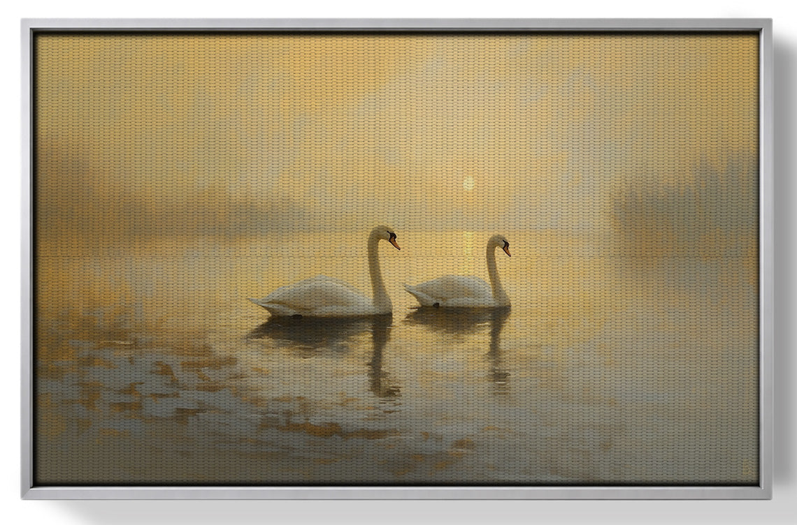 Misty Swan Lake African American canvas print view 55