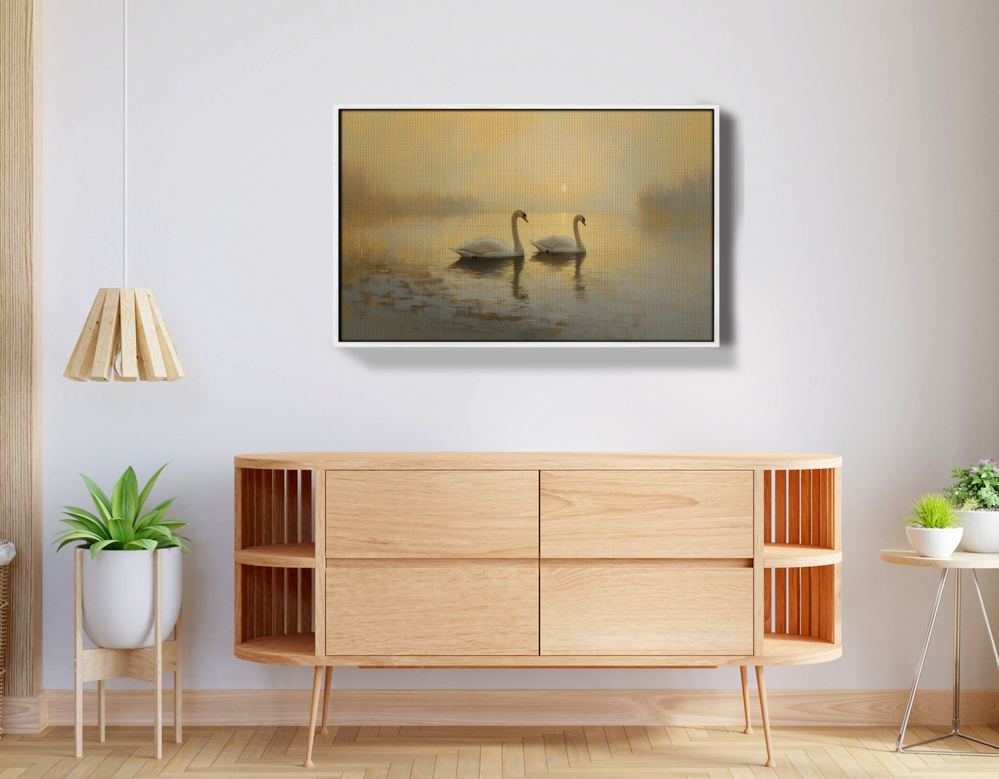 Misty Swan Lake African American canvas print view 62