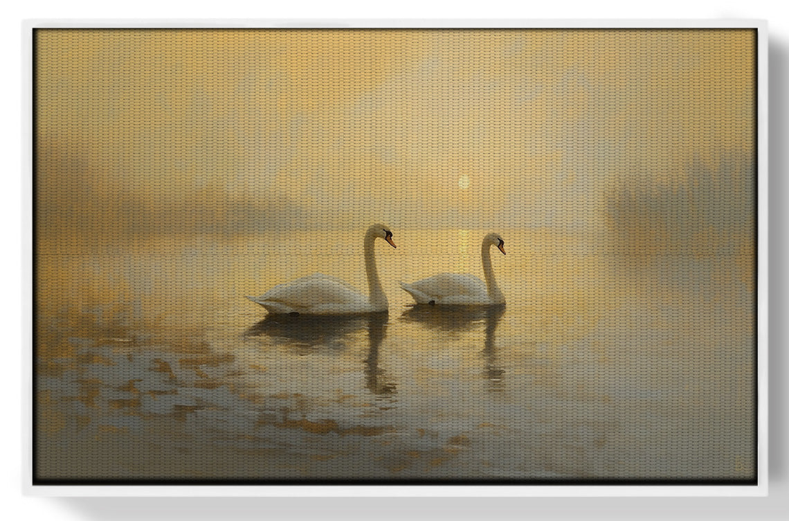Misty Swan Lake African American canvas print view 61
