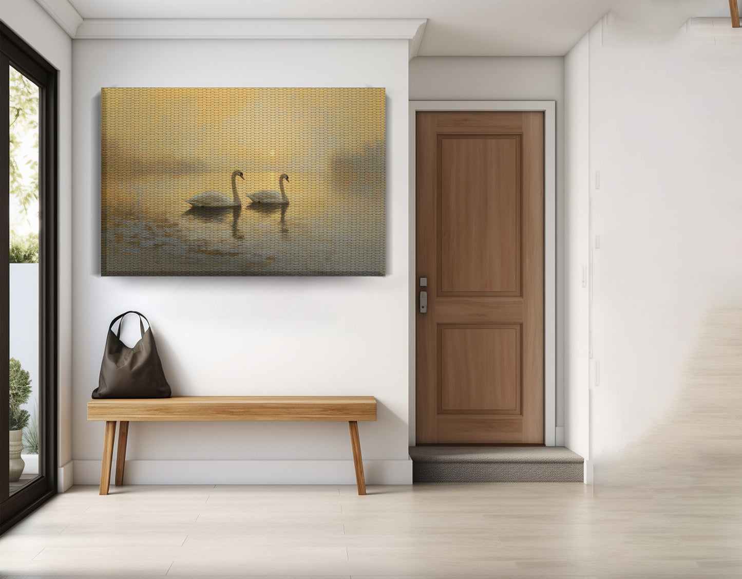 Misty Swan Lake African American canvas print view 17