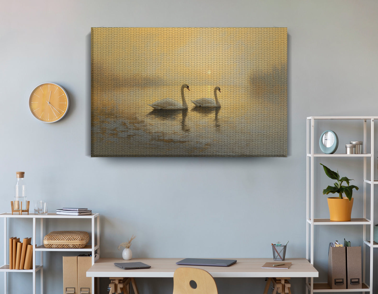 Misty Swan Lake African American canvas print view 18
