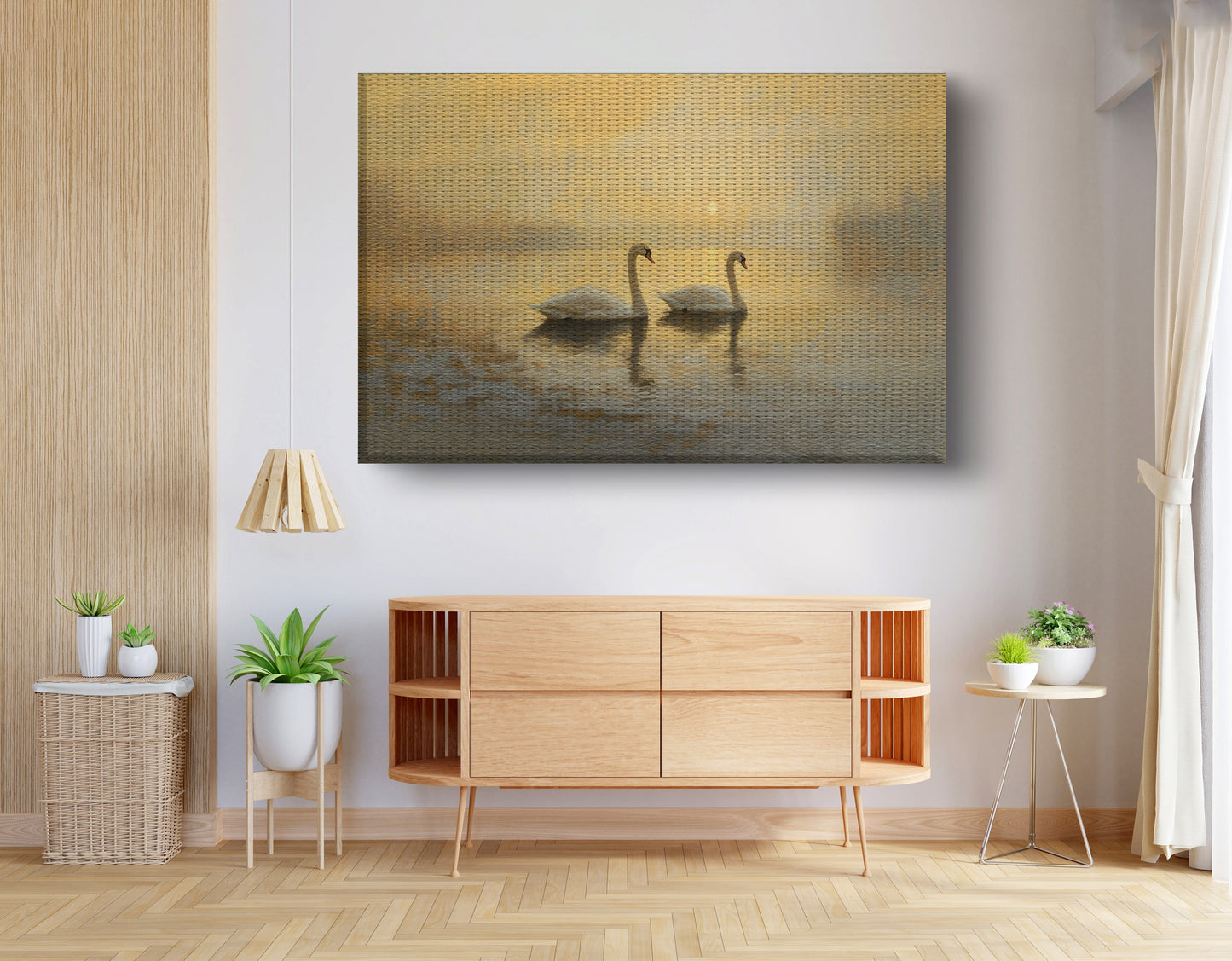Misty Swan Lake African American canvas print view 14