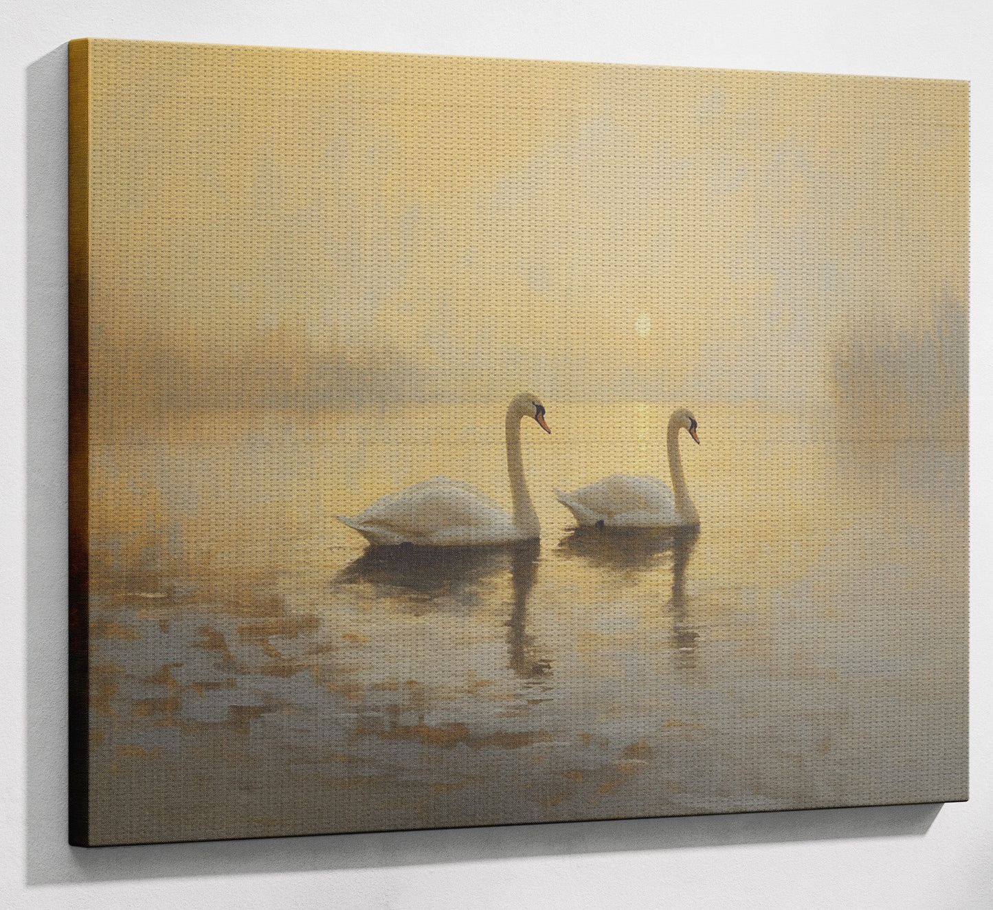 Misty Swan Lake African American canvas print view 13