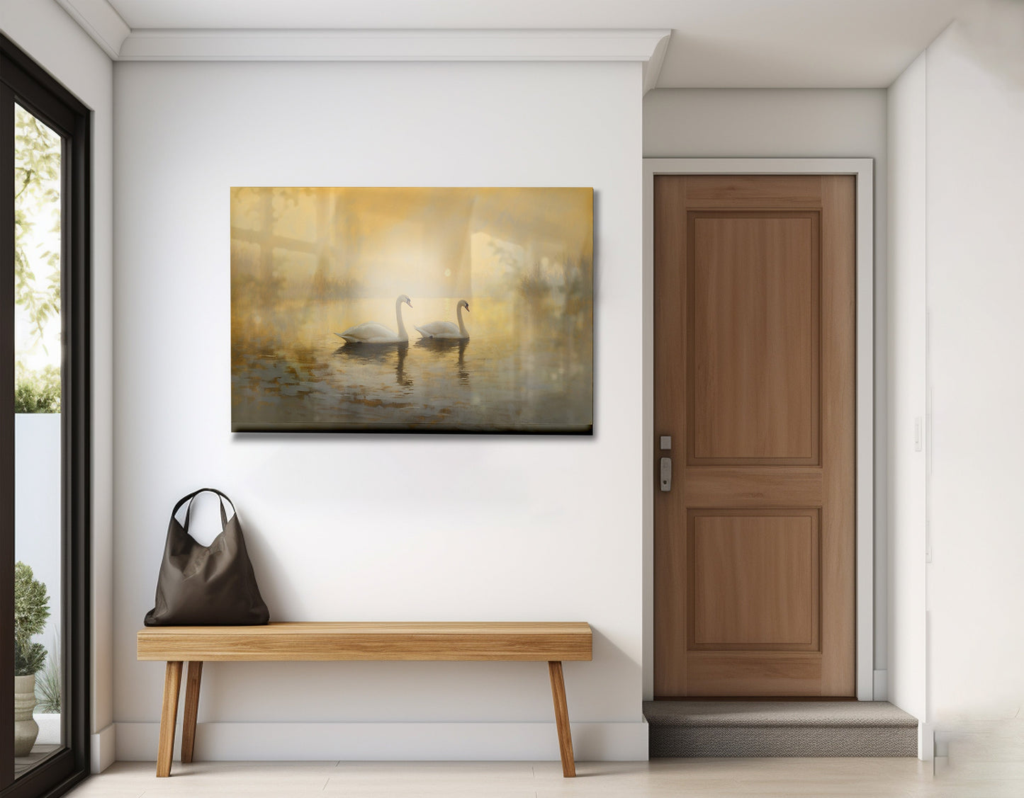 Misty Swan Lake African American canvas print view 23