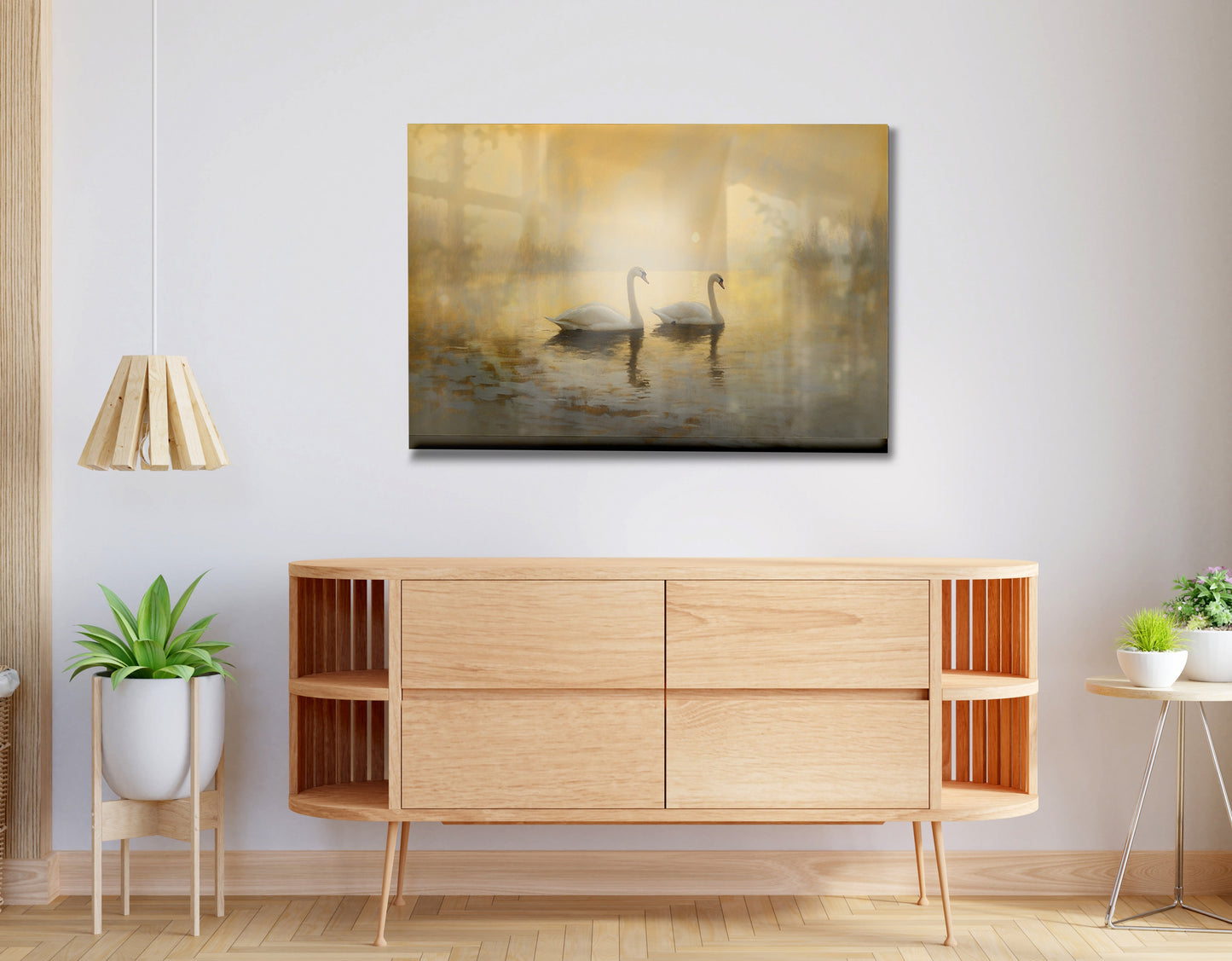 Misty Swan Lake African American canvas print view 20
