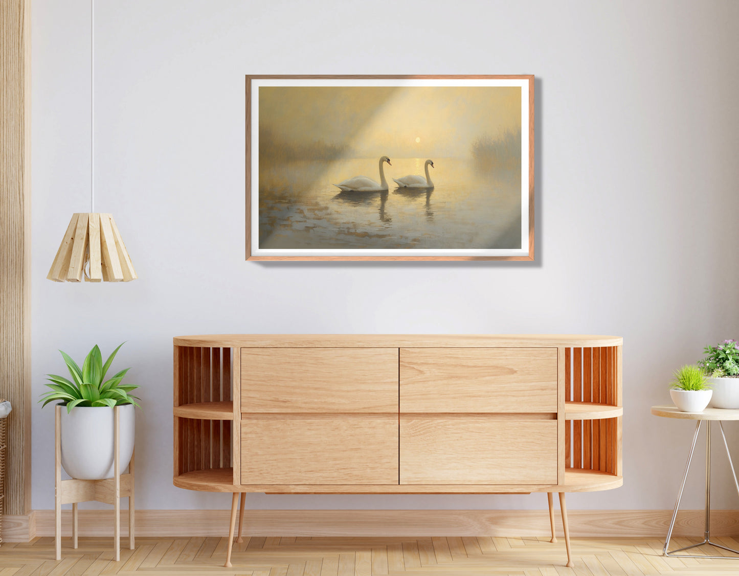 Misty Swan Lake African American canvas print view 80
