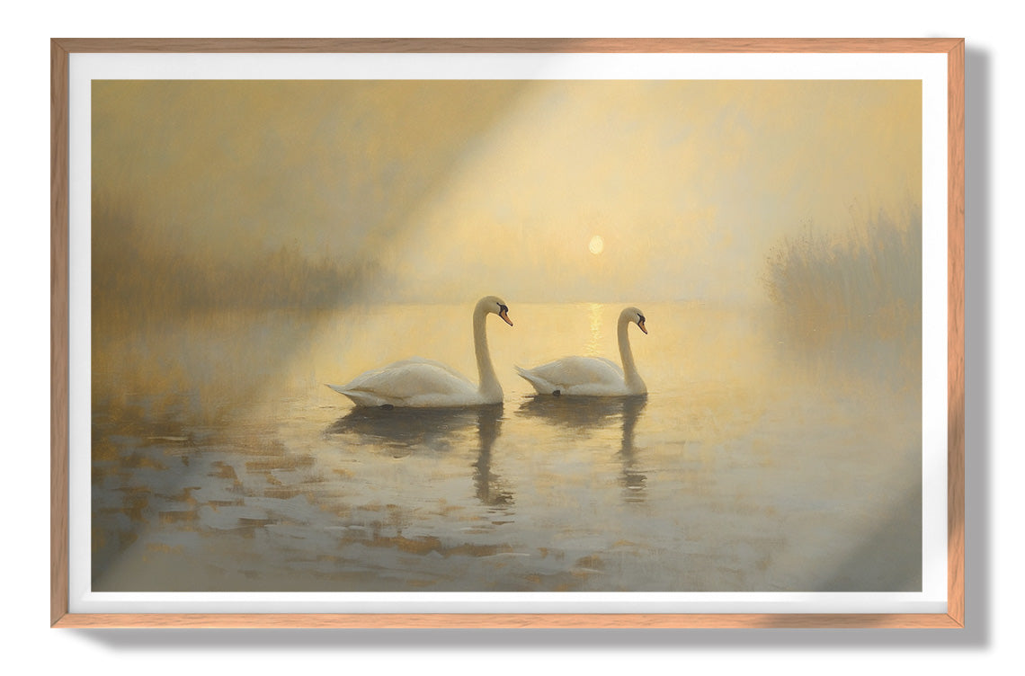 Misty Swan Lake African American canvas print view 79