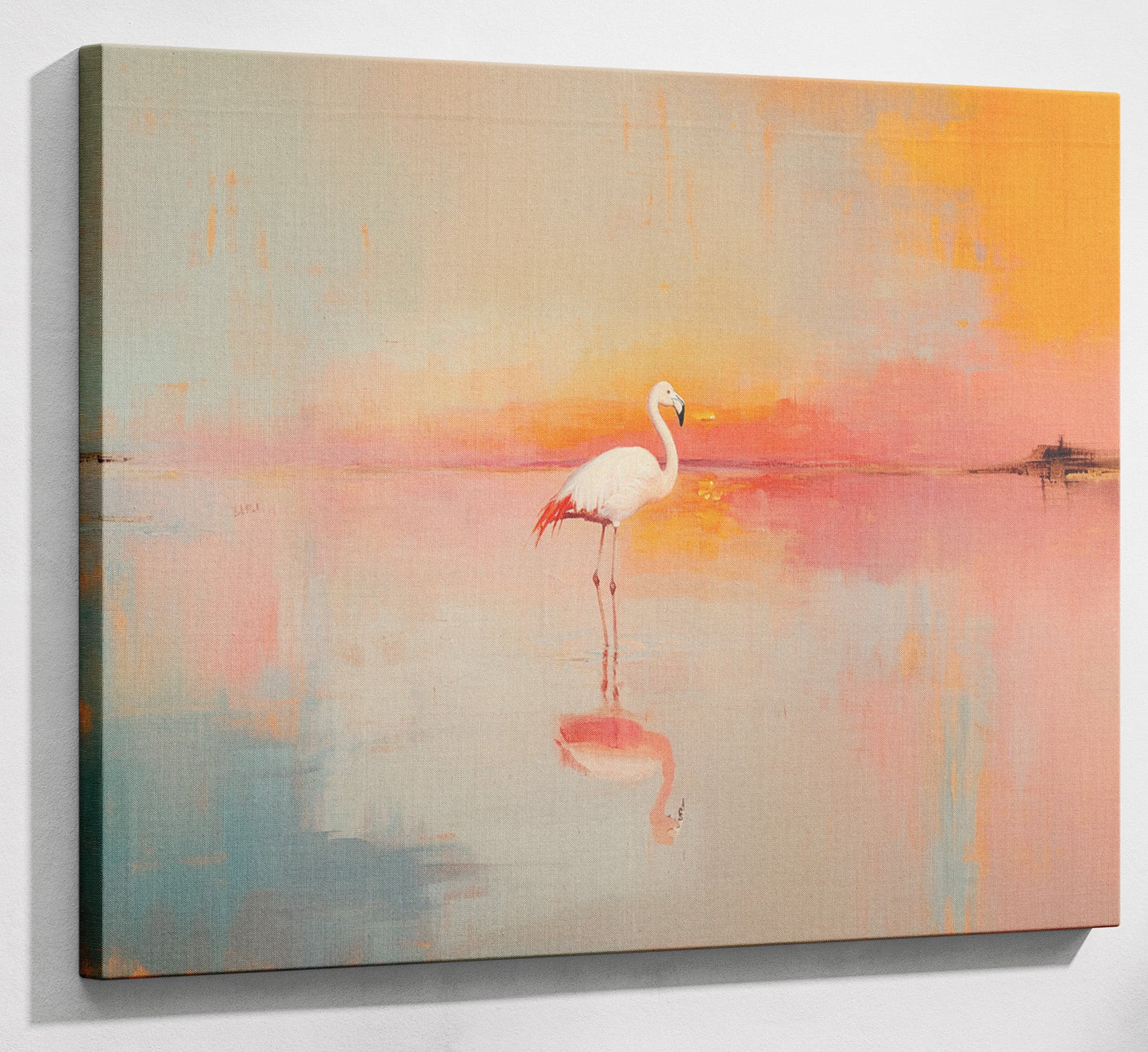 Pink Flamingo Lake African American canvas print canvas print with visible wall art format