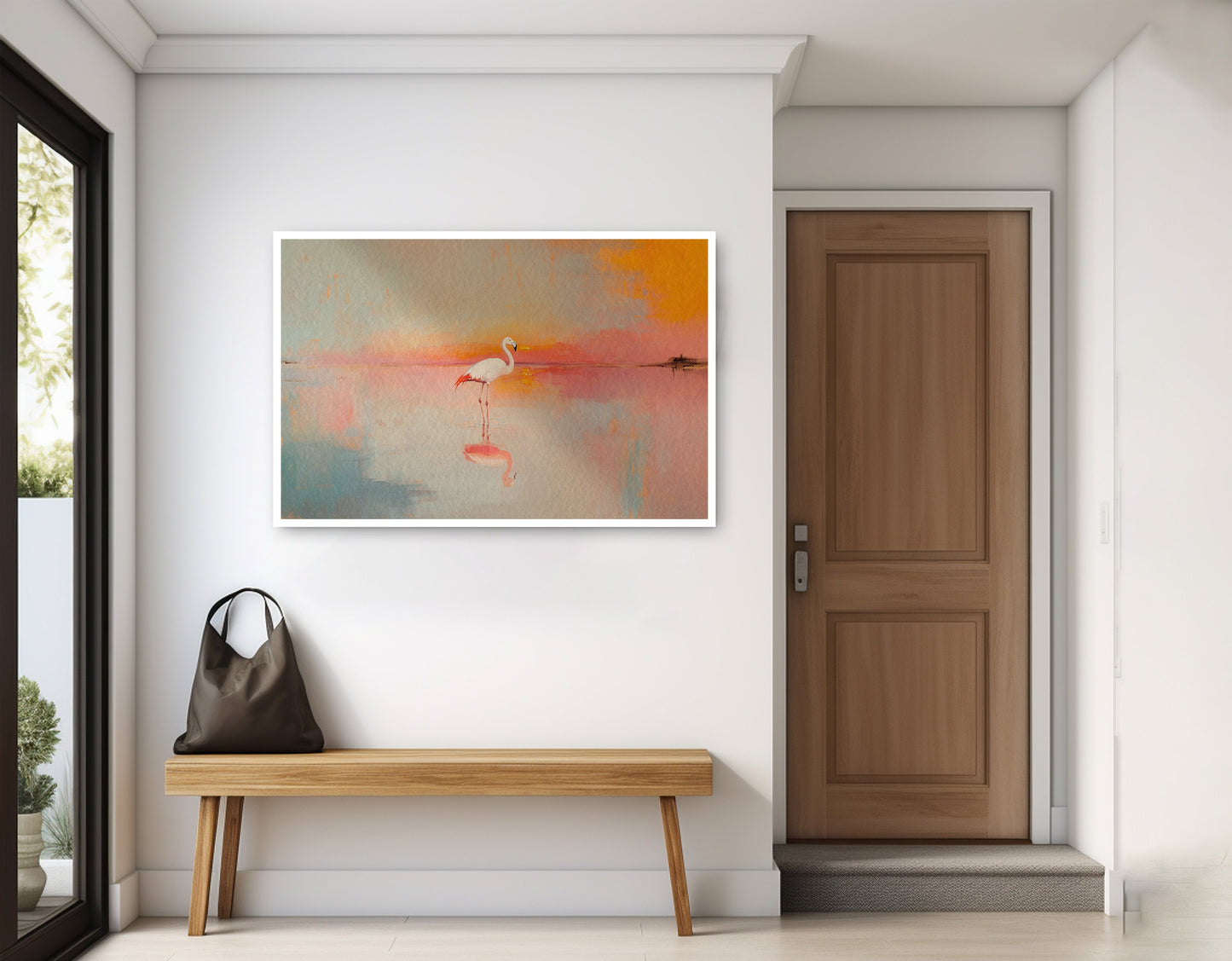 Pink Flamingo Lake African American canvas print home decor view