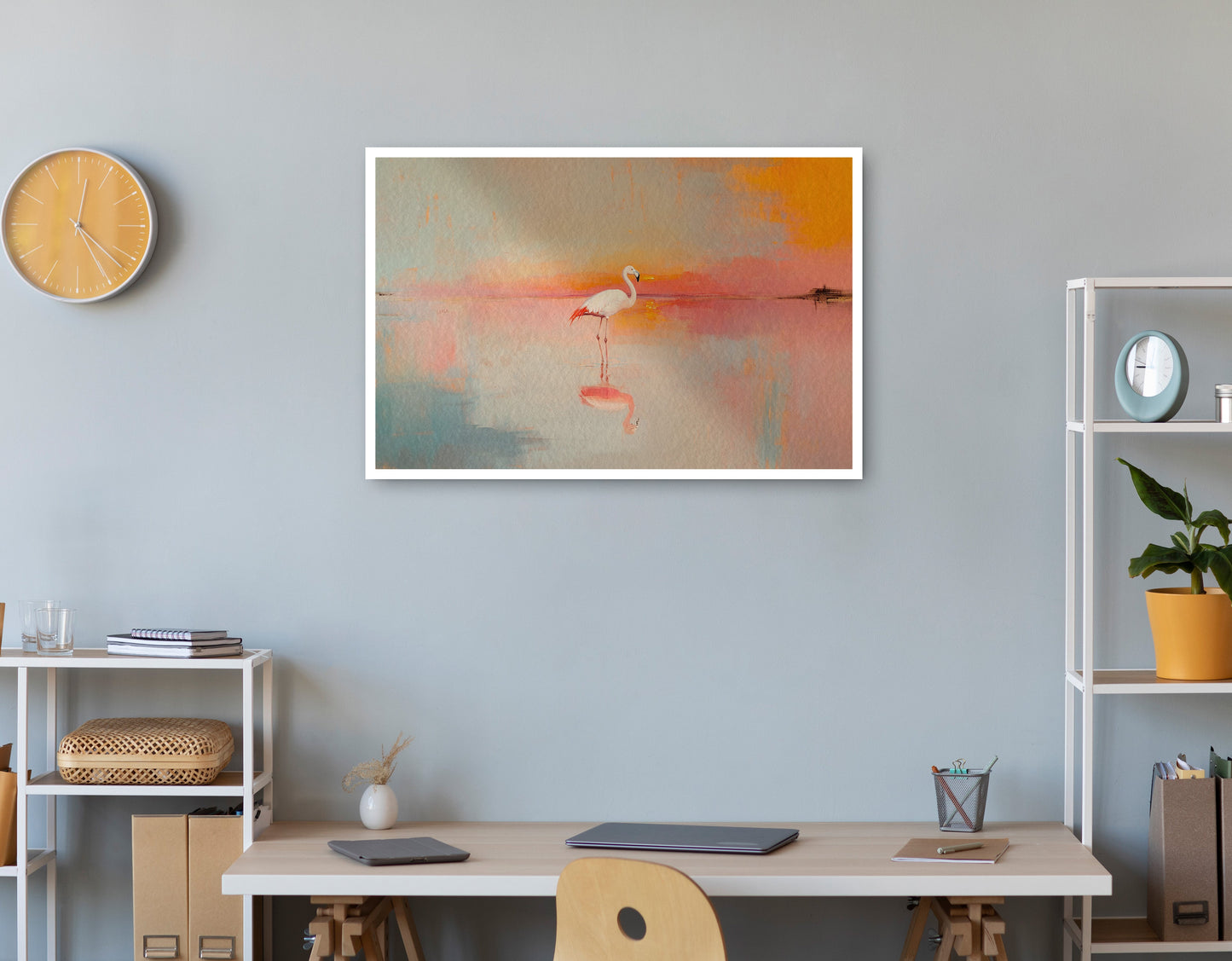 Pink Flamingo Lake African American canvas print print view