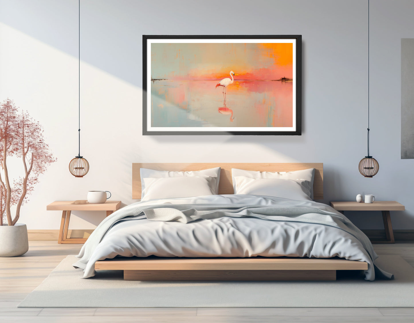 Pink Flamingo Lake African American canvas print view 69