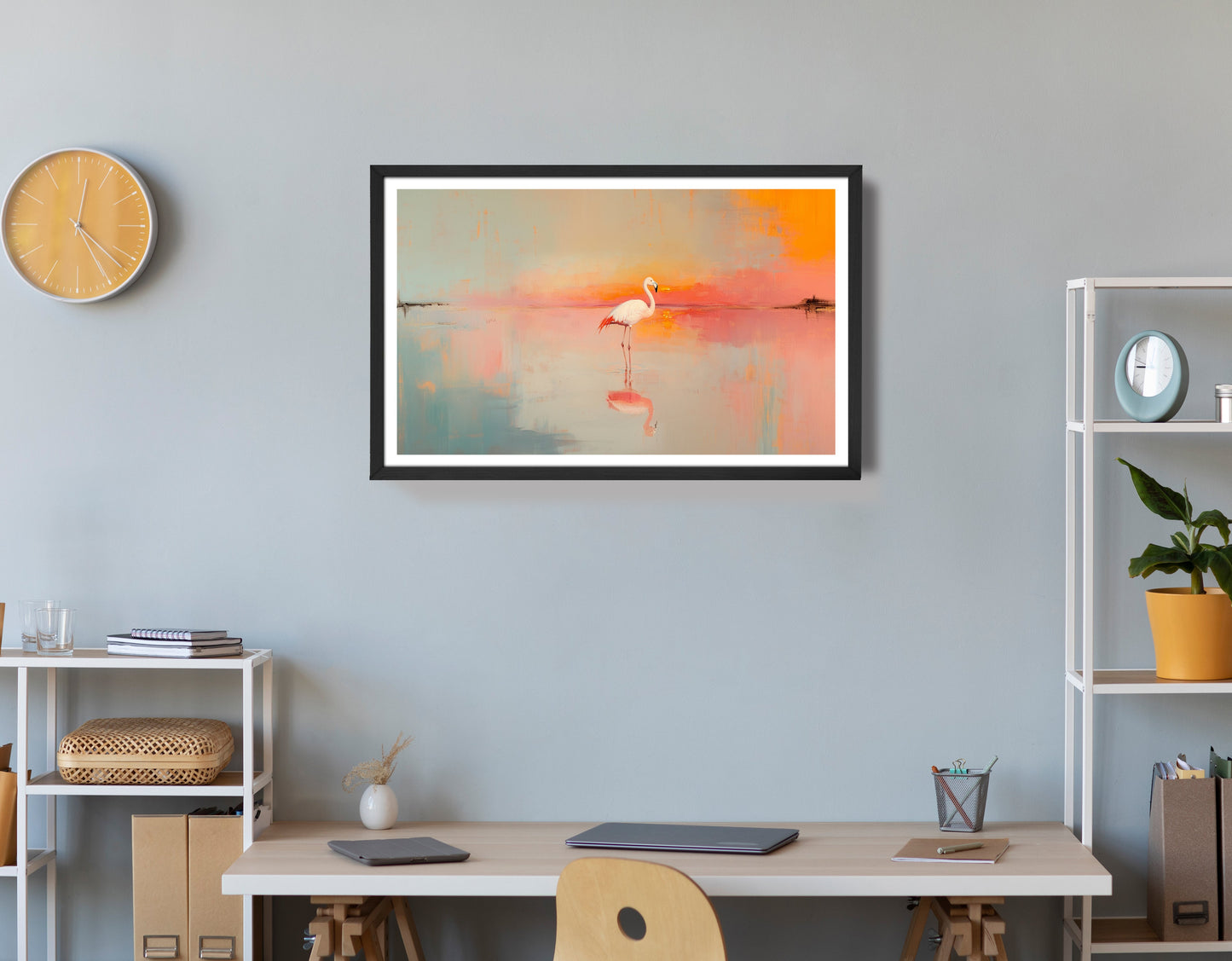 Pink Flamingo Lake African American canvas print view 72