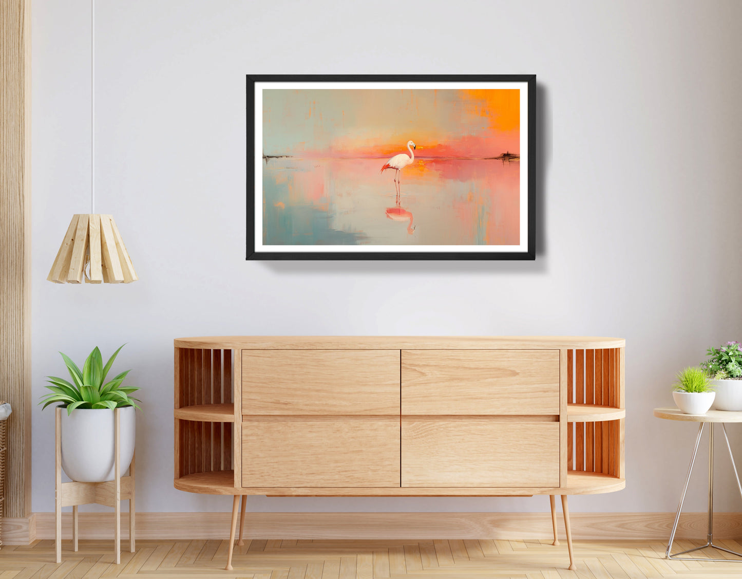 Pink Flamingo Lake African American canvas print view 68