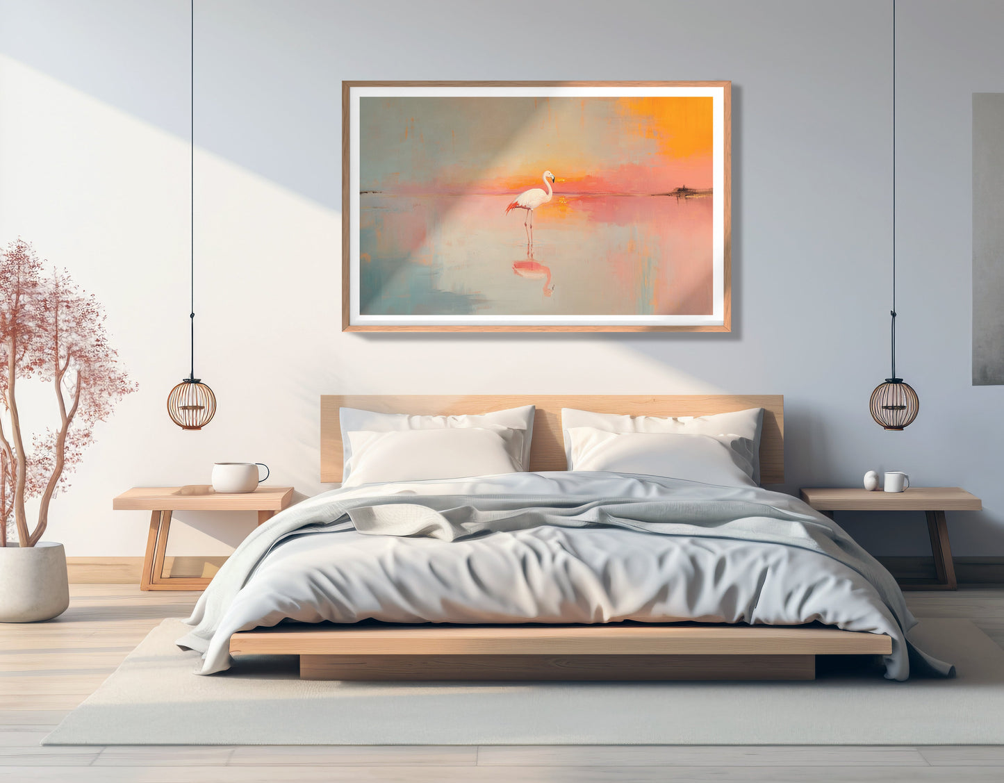 Pink Flamingo Lake African American canvas print view 81