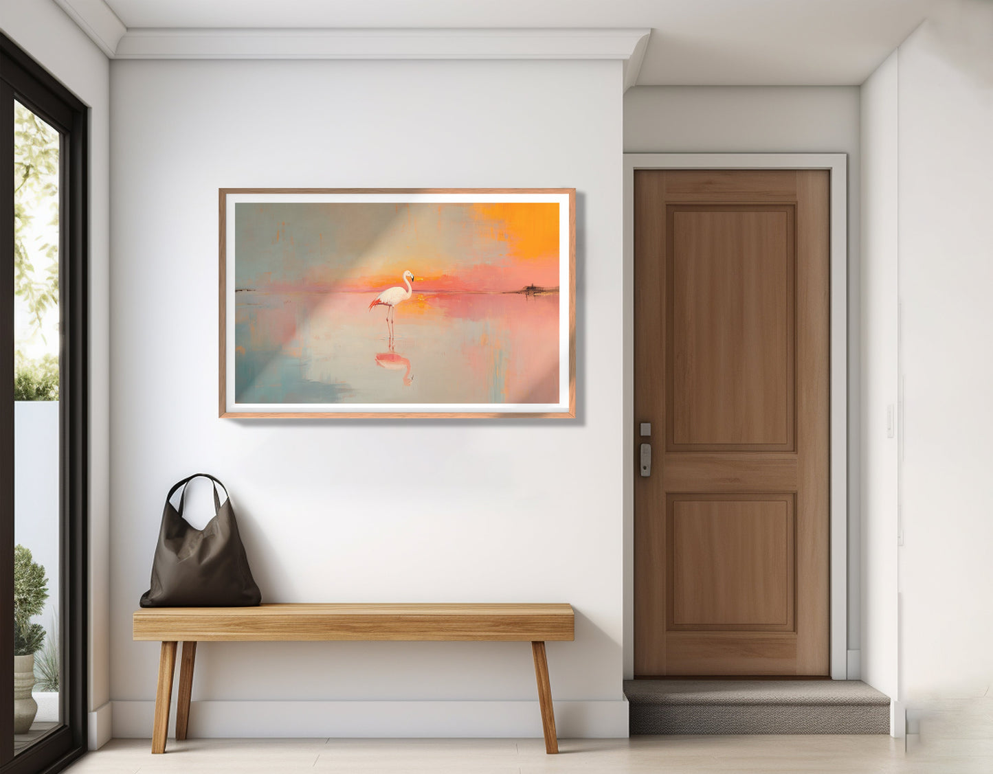 Pink Flamingo Lake African American canvas print view 83