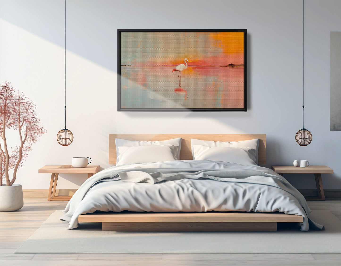 Pink Flamingo Lake African American canvas print view 27