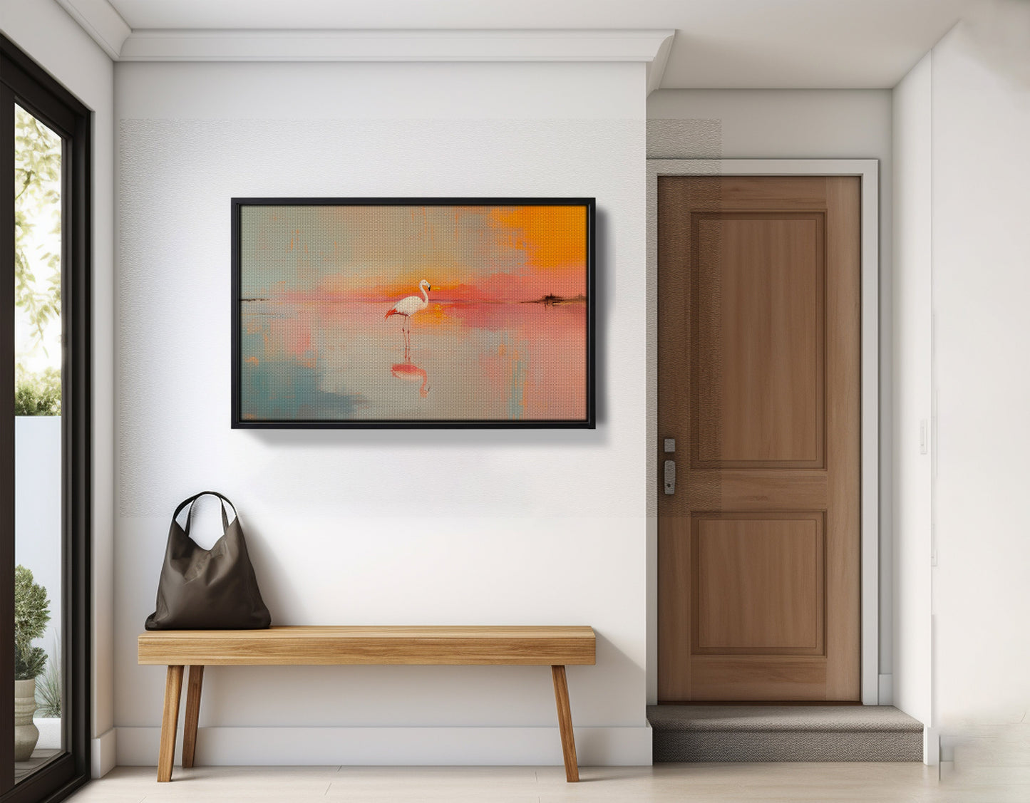 Pink Flamingo Lake African American canvas print view 29
