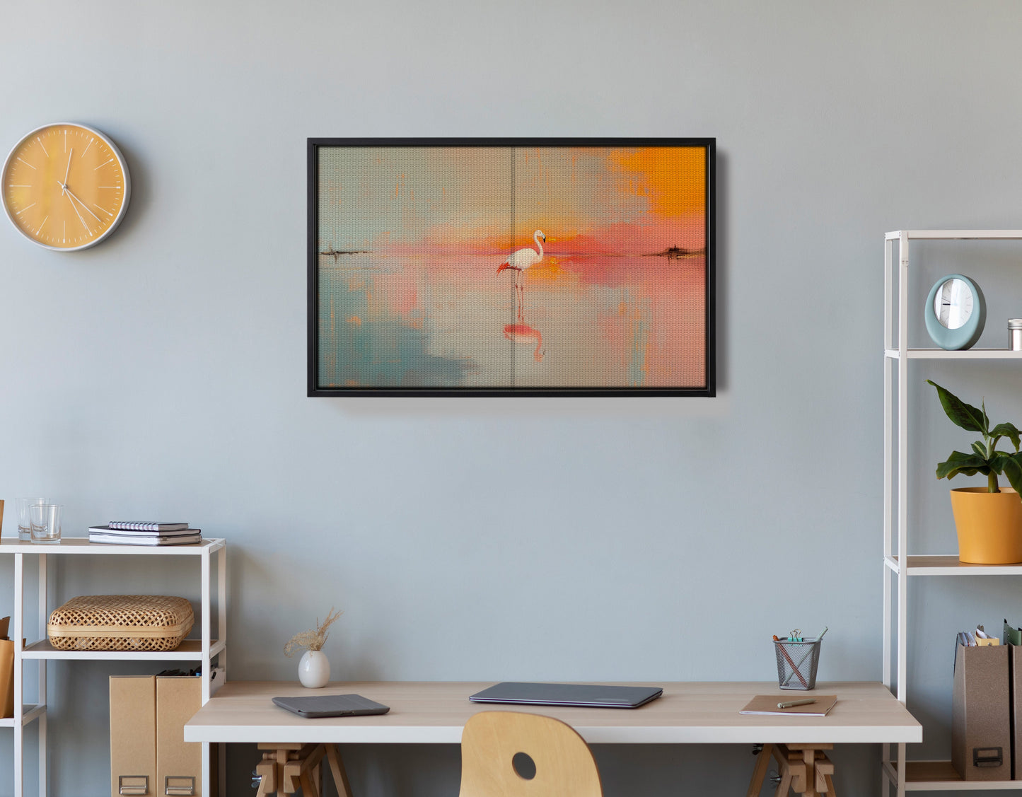 Pink Flamingo Lake African American canvas print view 30