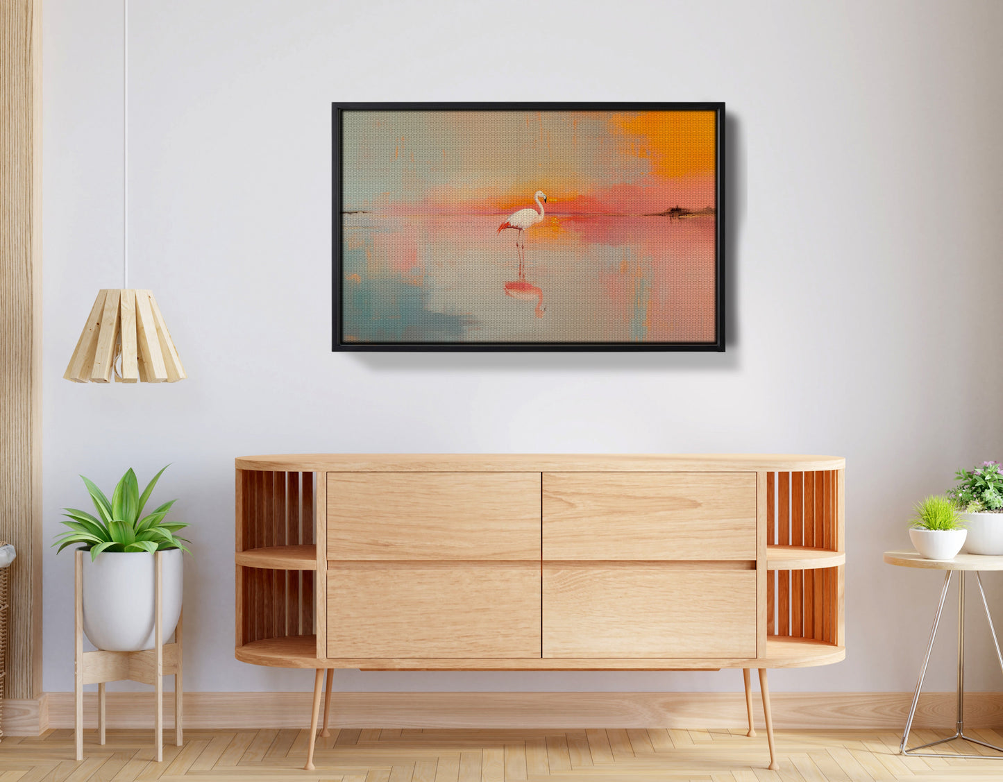 Pink Flamingo Lake African American canvas print view 26