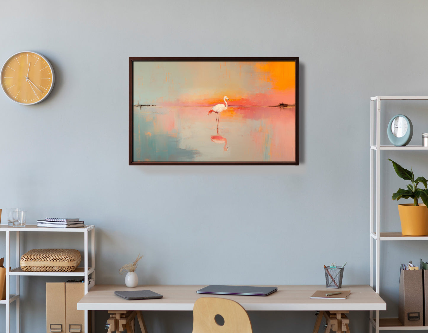 Pink Flamingo Lake African American canvas print view 36