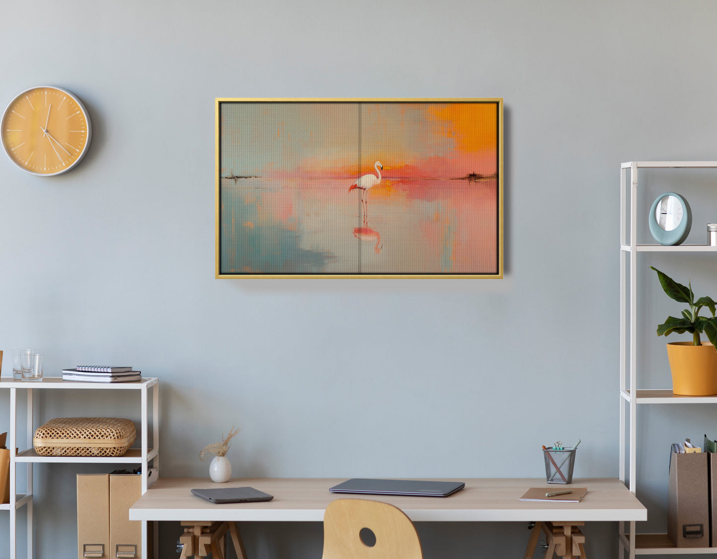 Pink Flamingo Lake African American canvas print view 42