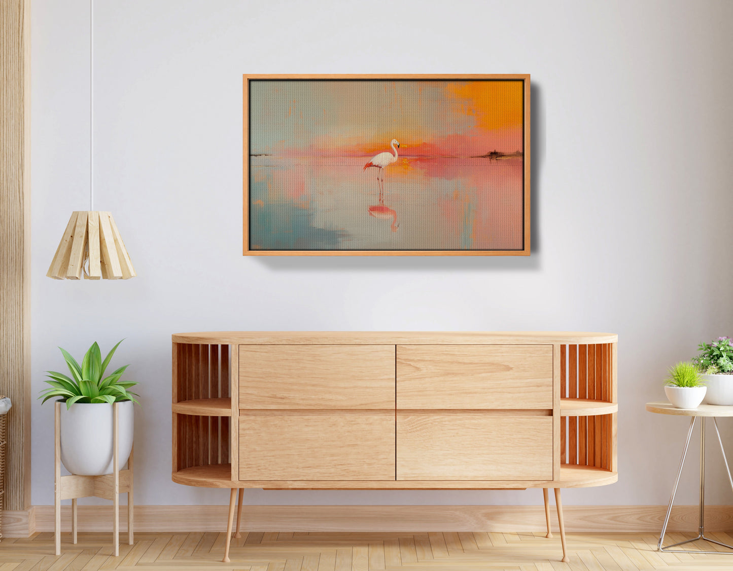 Pink Flamingo Lake African American canvas print view 44