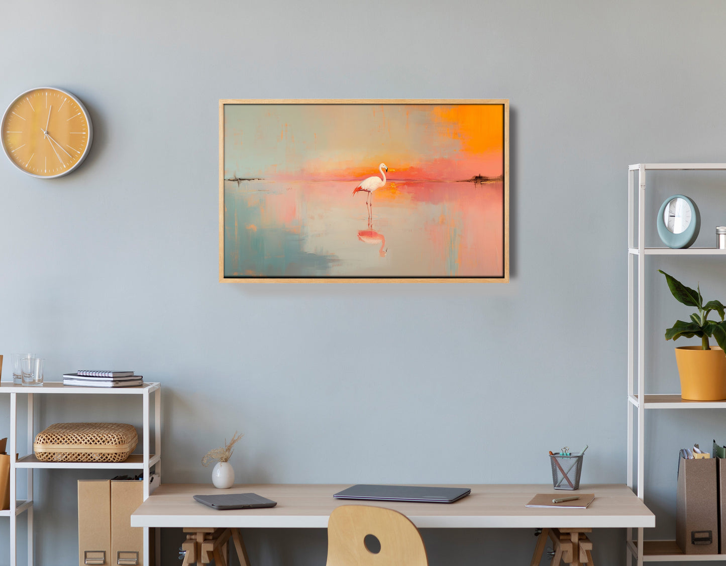 Pink Flamingo Lake African American canvas print view 54