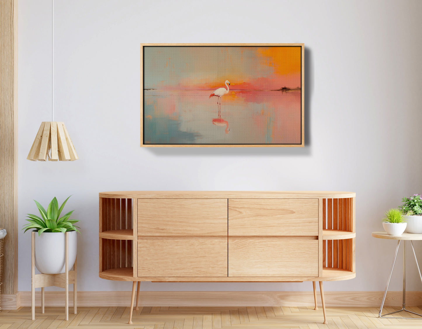 Pink Flamingo Lake African American canvas print view 50