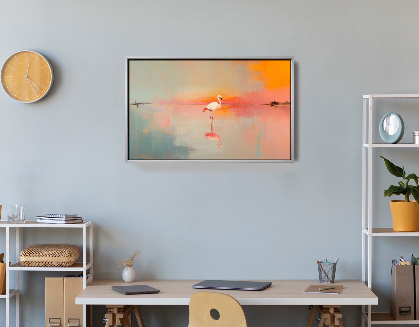 Pink Flamingo Lake African American canvas print view 60
