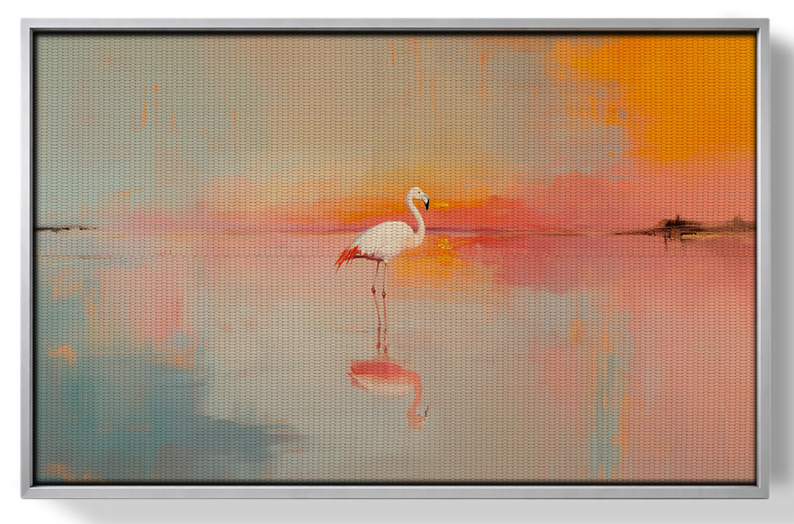 Pink Flamingo Lake African American canvas print view 55