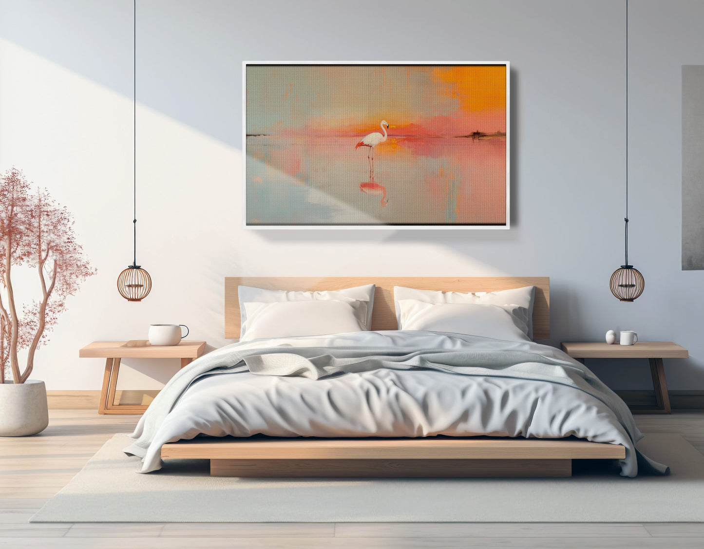 Pink Flamingo Lake African American canvas print view 63