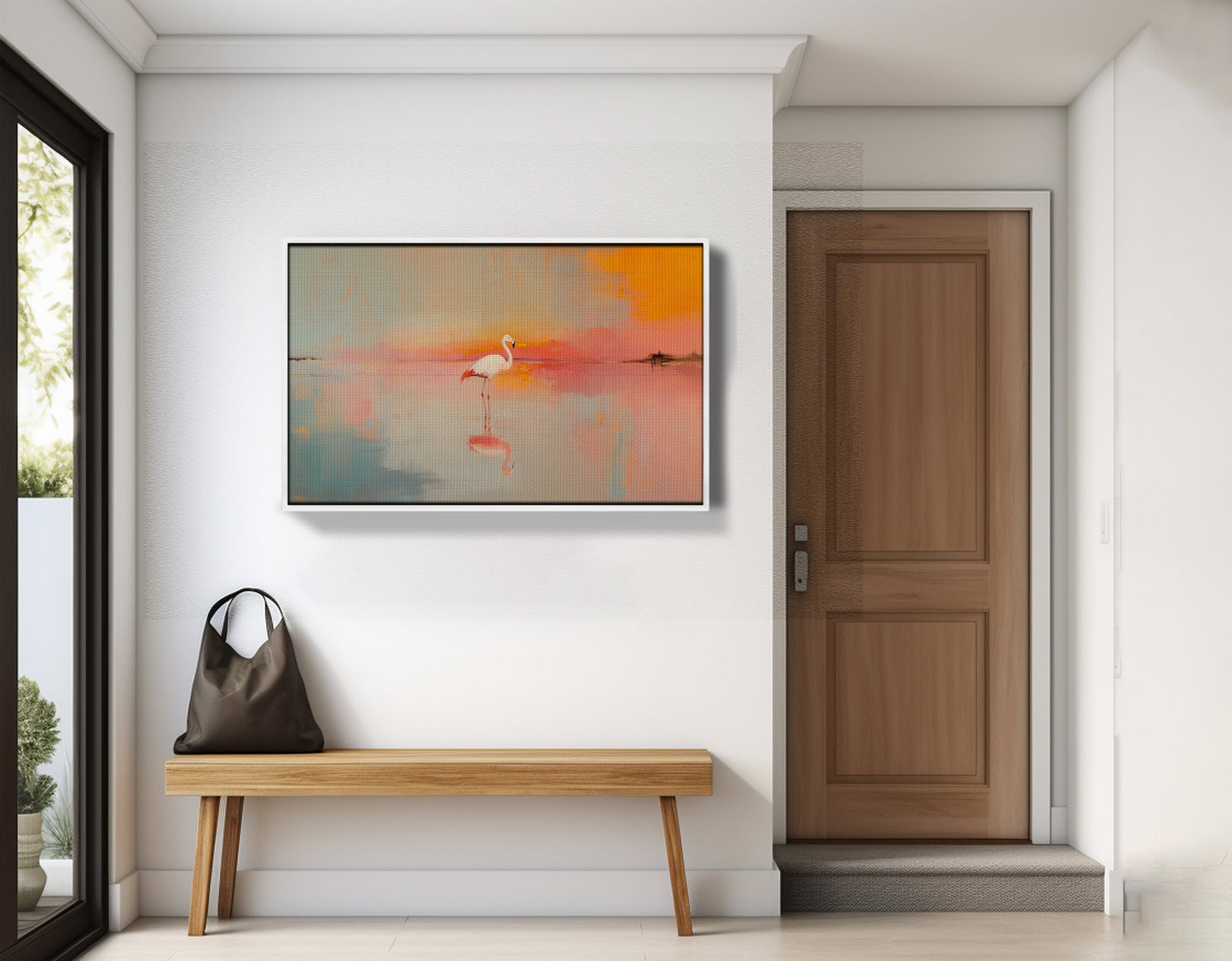 Pink Flamingo Lake African American canvas print view 65