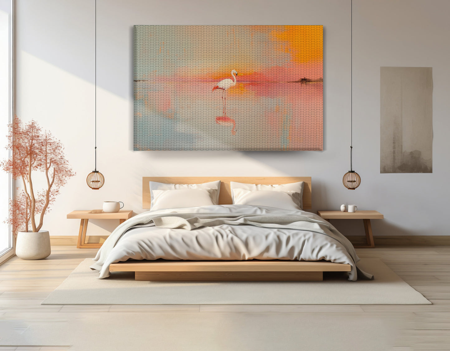 Pink Flamingo Lake African American canvas print view 15