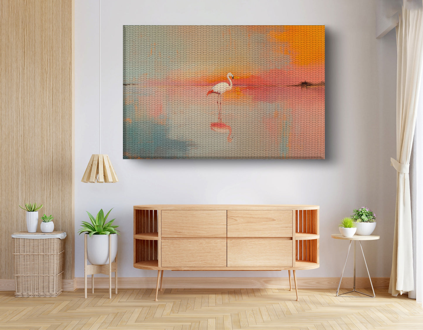Pink Flamingo Lake African American canvas print view 14