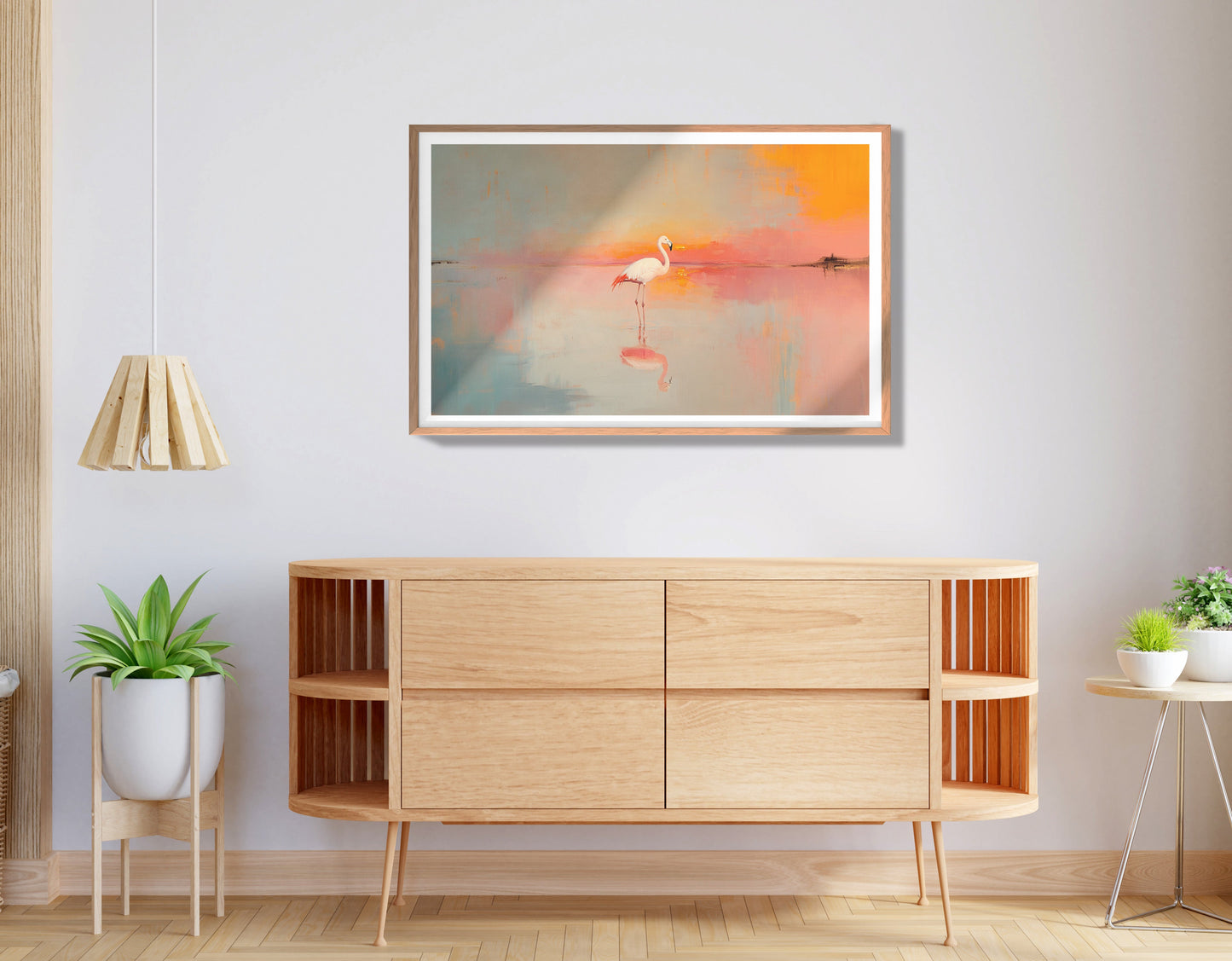 Pink Flamingo Lake African American canvas print view 80