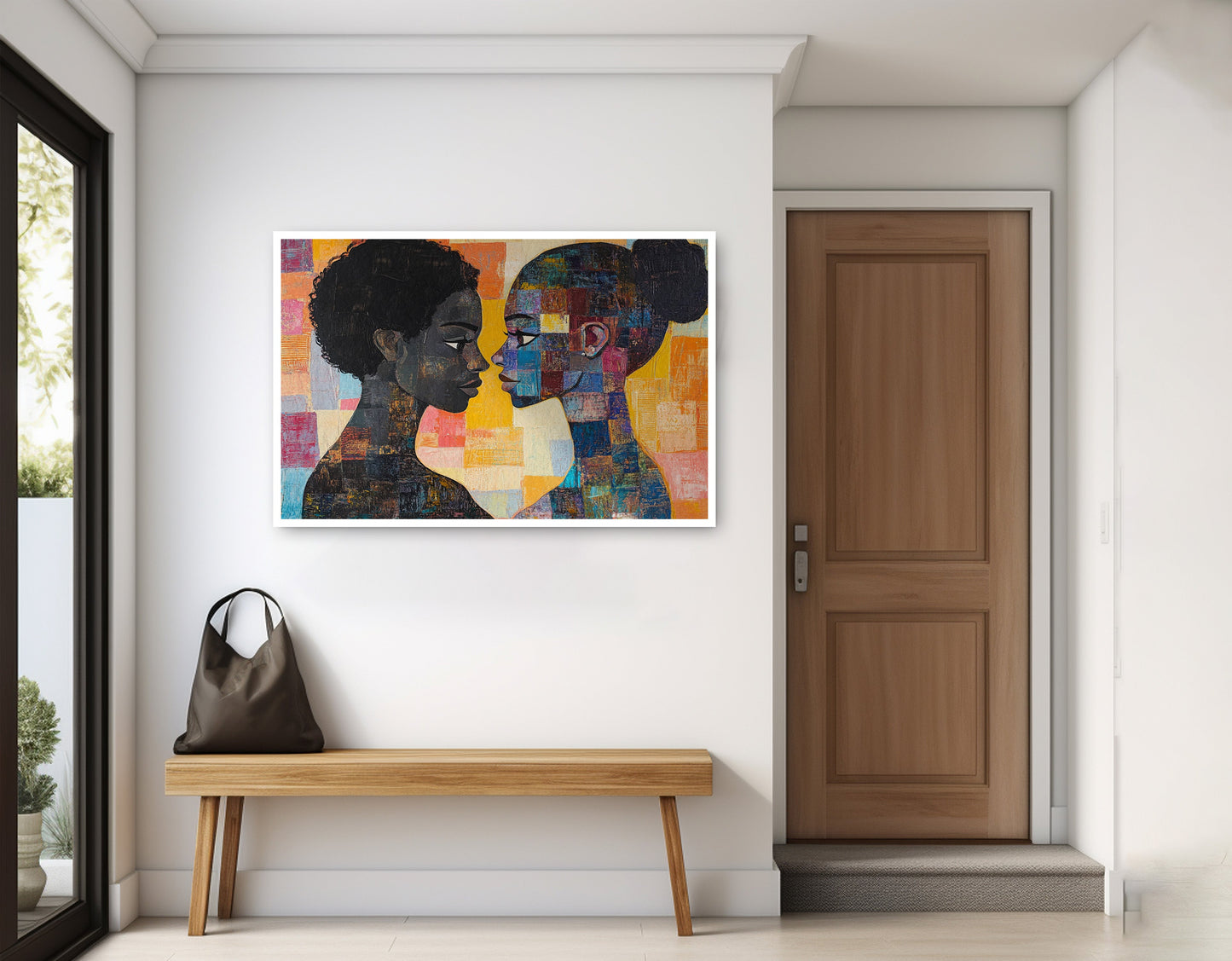 Black Lesbian Couple Portrait Black love wall art home decor view