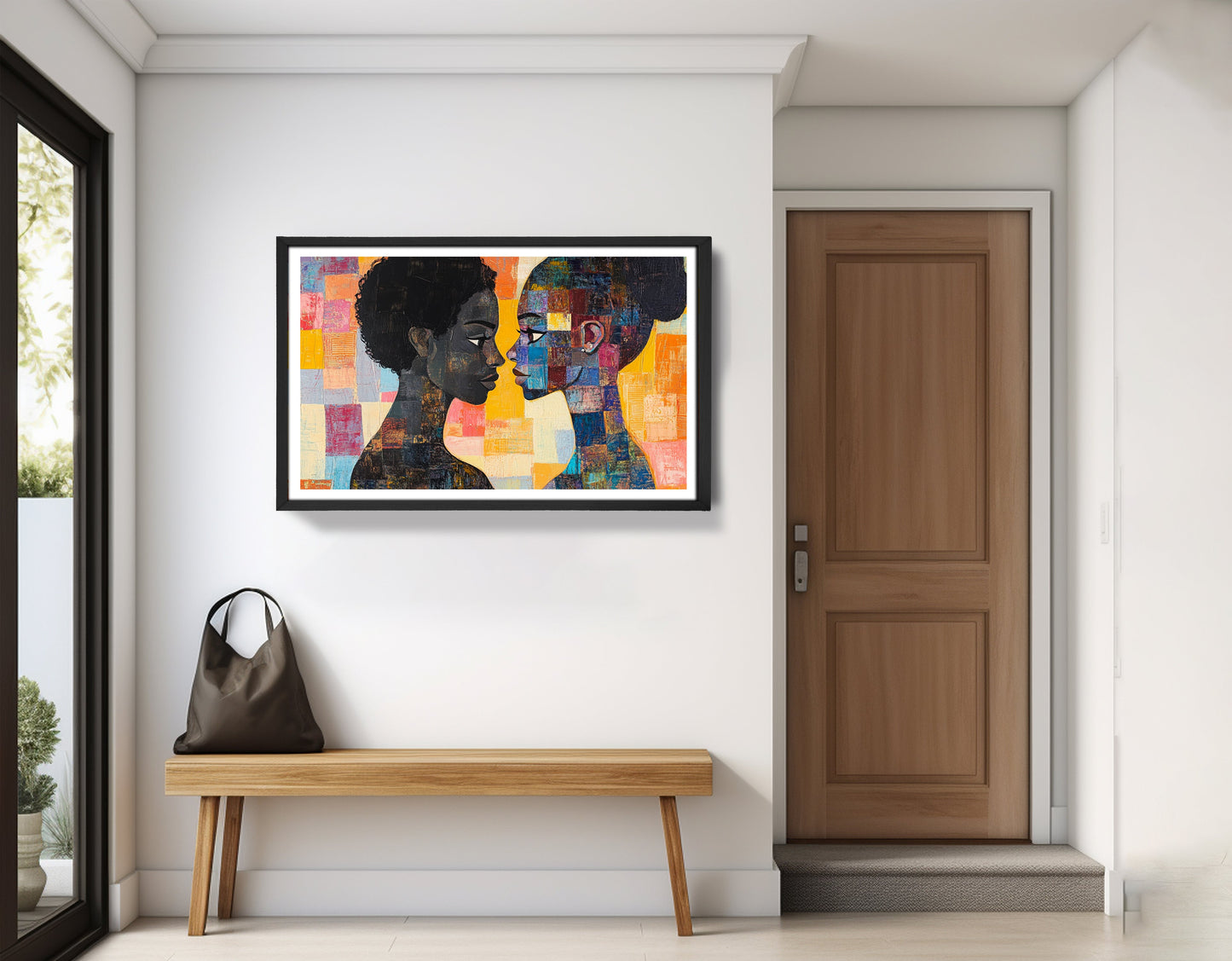 Black Lesbian Couple Portrait Black love wall art view 71