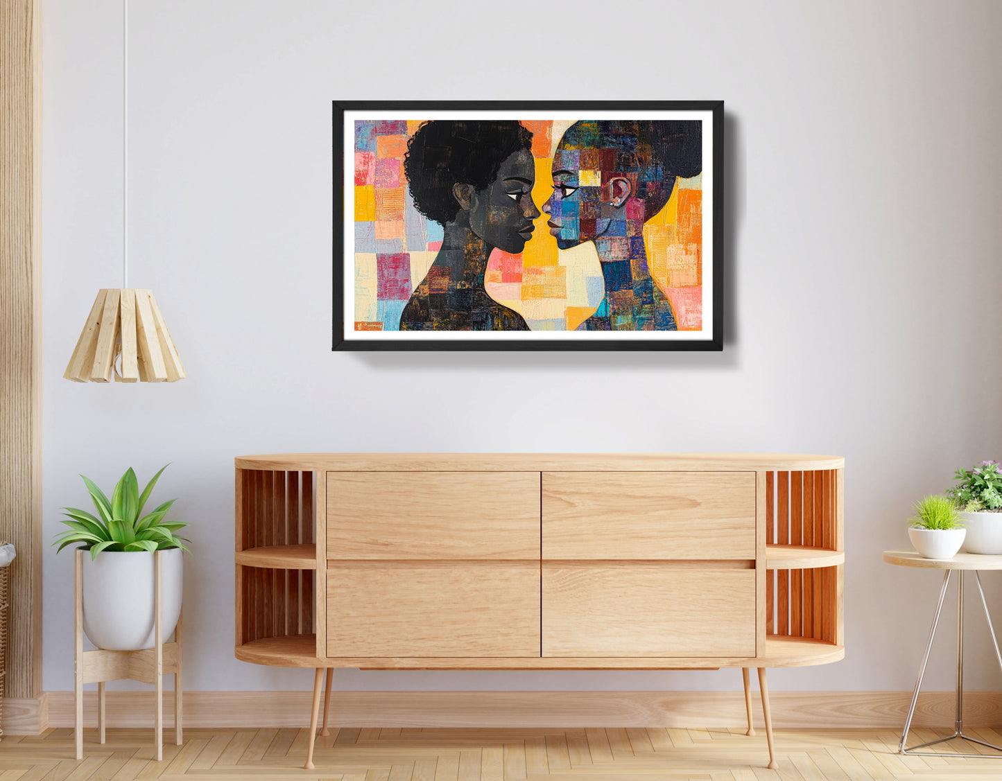 Black Lesbian Couple Portrait Black love wall art view 68