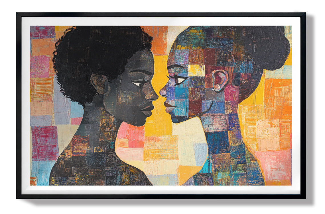 Black Lesbian Couple Portrait Black love wall art view 67
