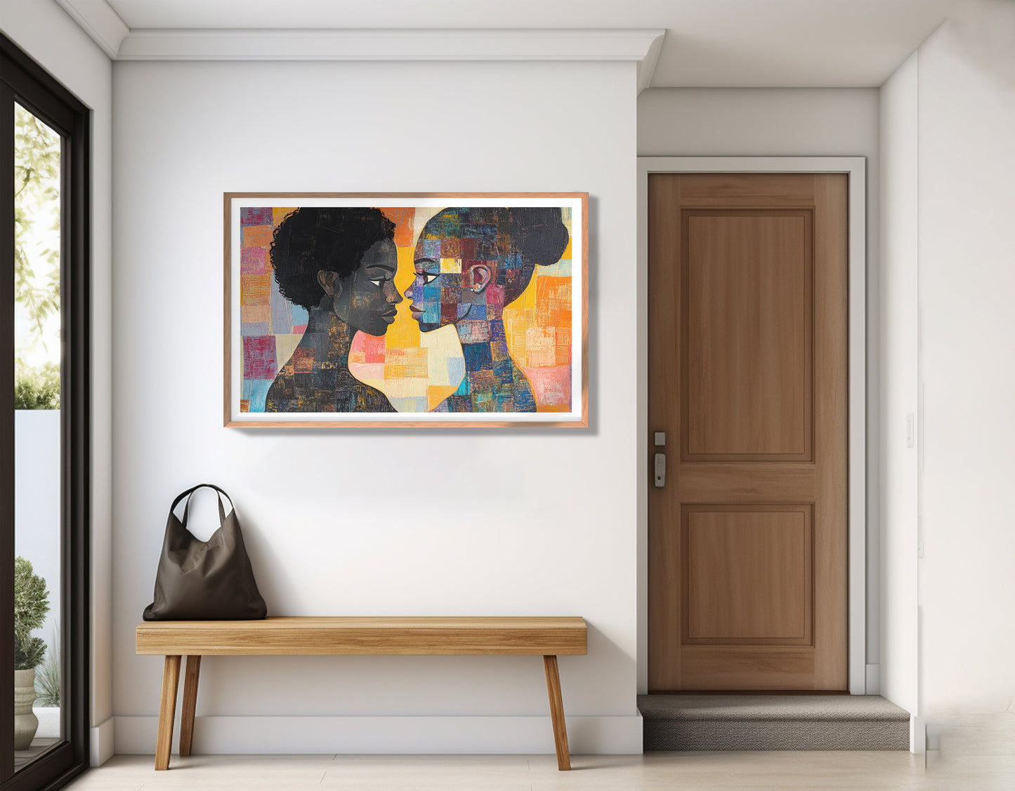 Black Lesbian Couple Portrait Black love wall art view 83