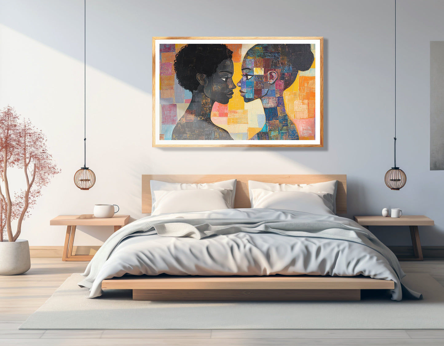 Black Lesbian Couple Portrait Black love wall art view 75